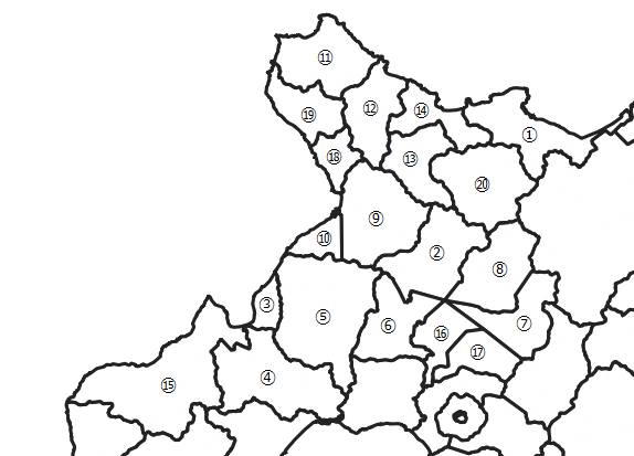 後志（しりべし）地方の市町村の位置