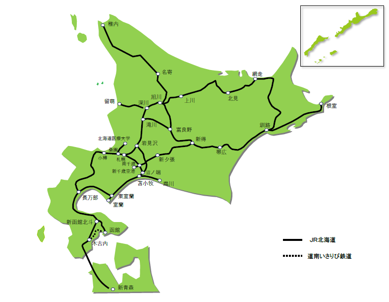 北海道の鉄道網