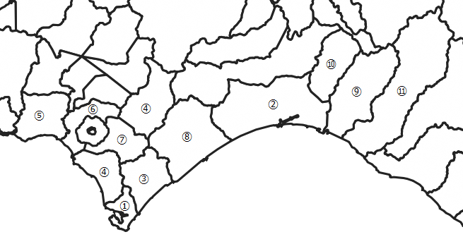 胆振(いぶり)地方の市町村の位置