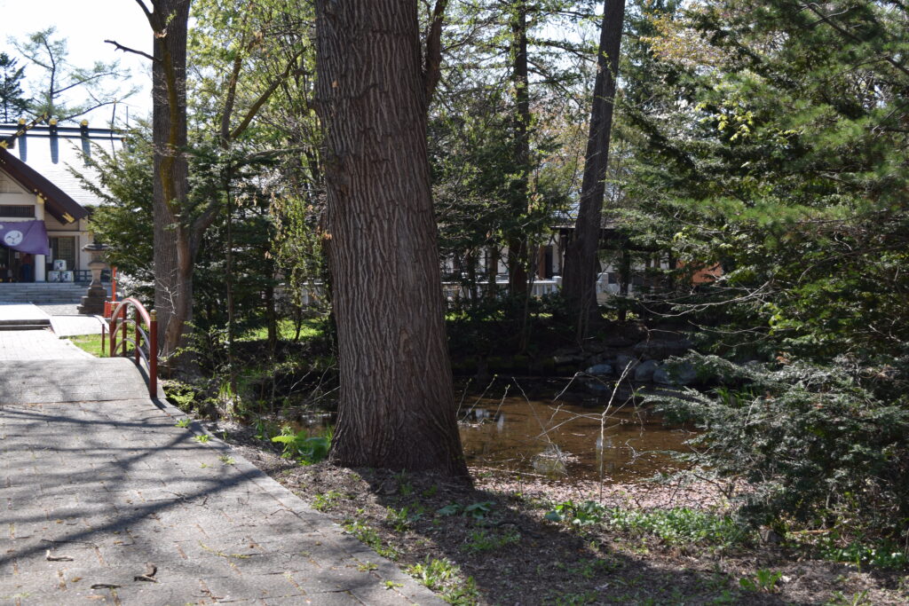 永山神社　秋葉神社　池　右