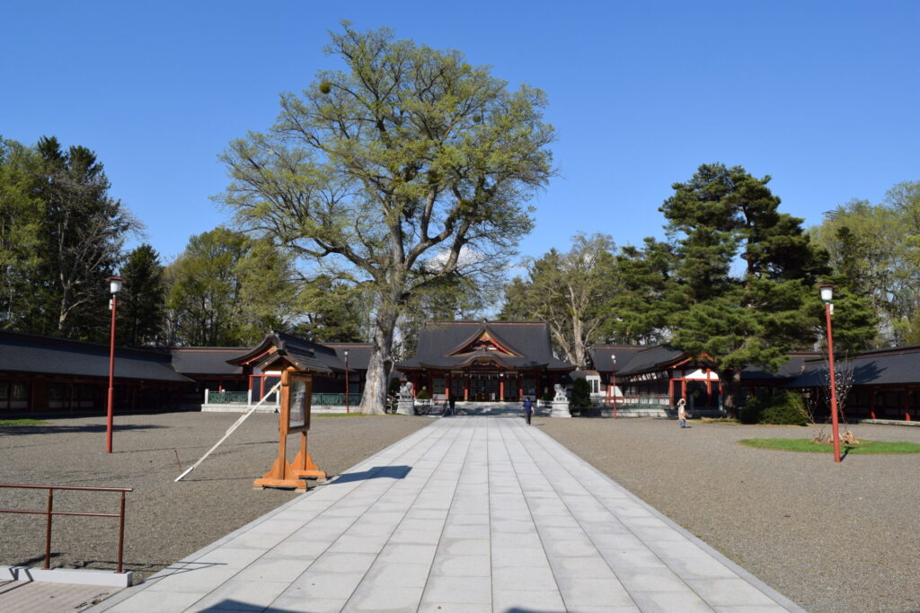 北海道護国神社門付近からの社殿