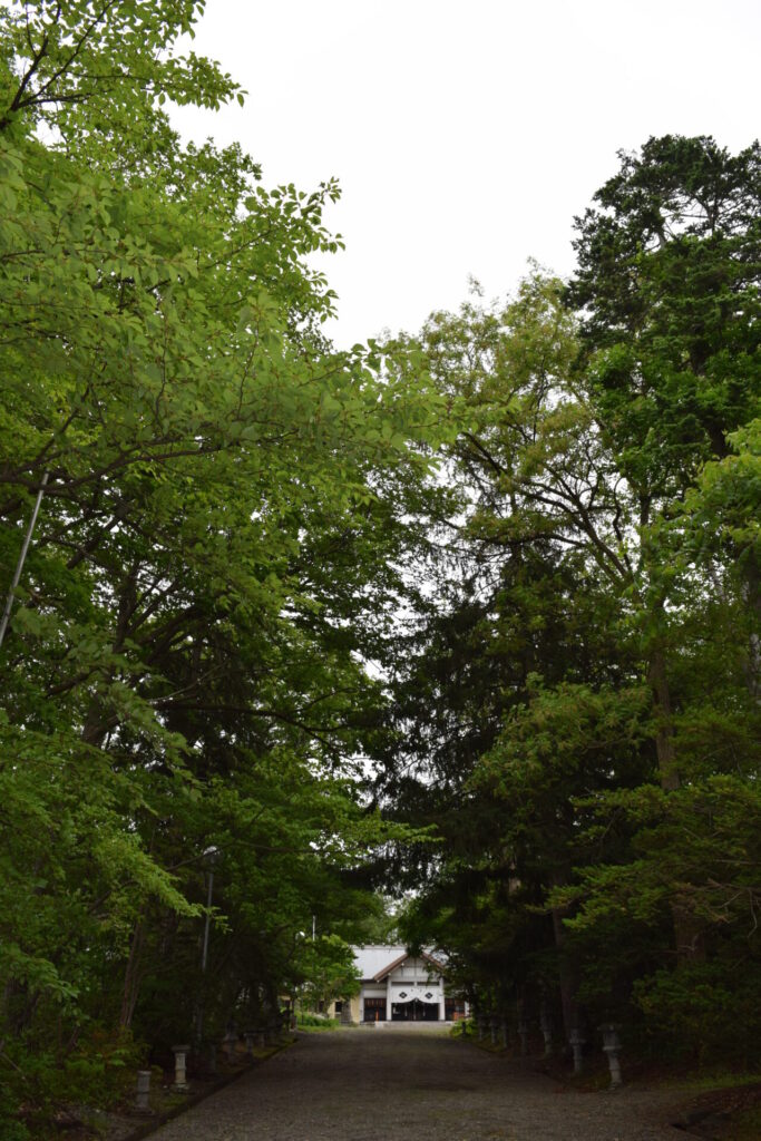 名寄神社　参道からの社殿